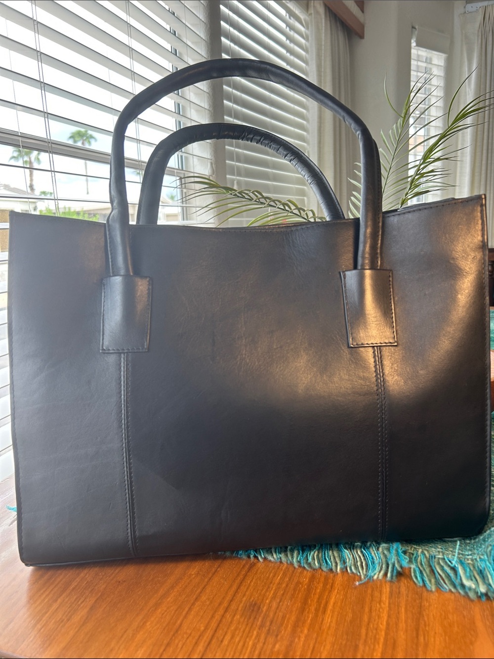 Latico Black Leather Tote Bag - Sleek Everyday Carry